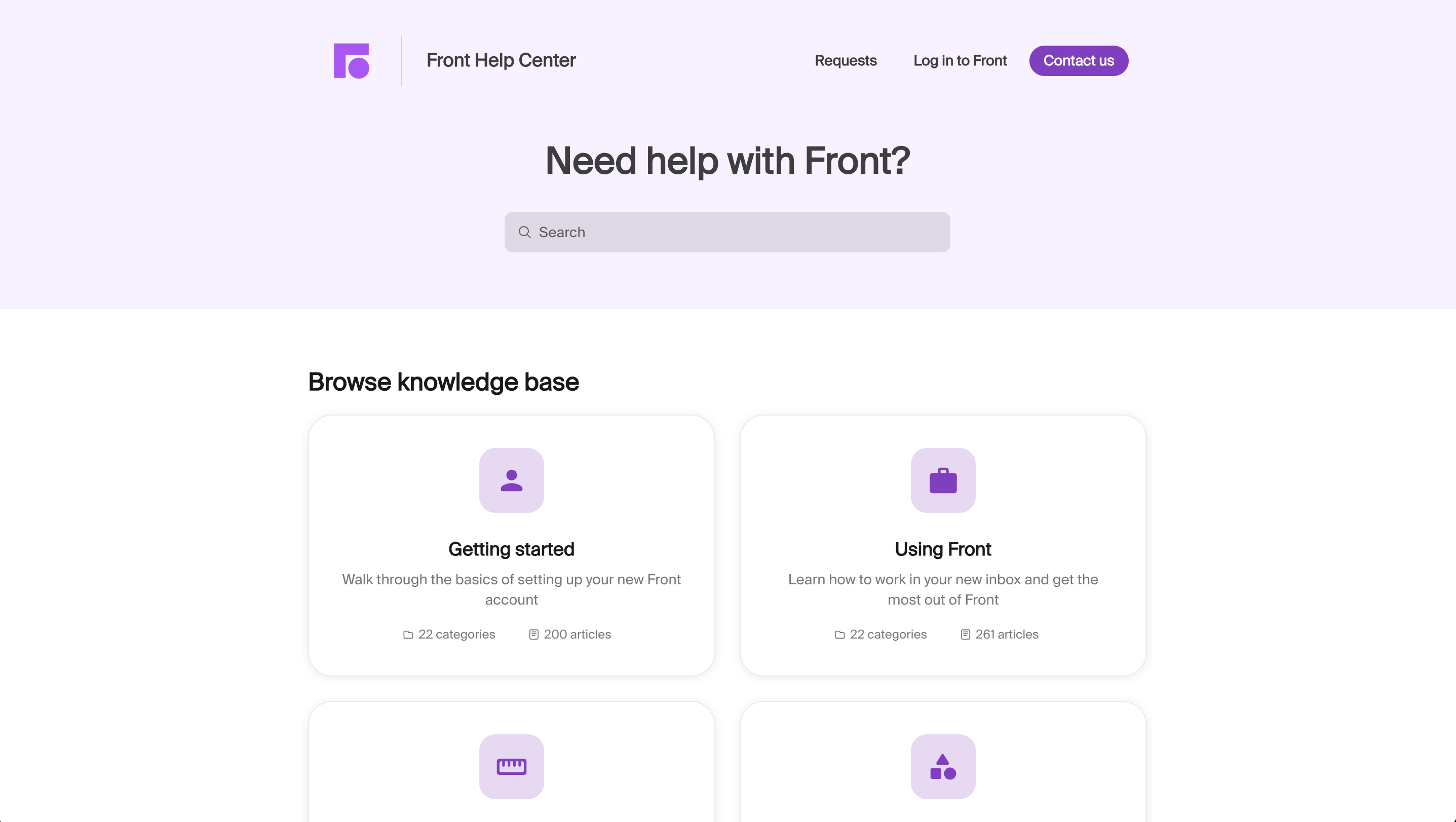 Front's help center.