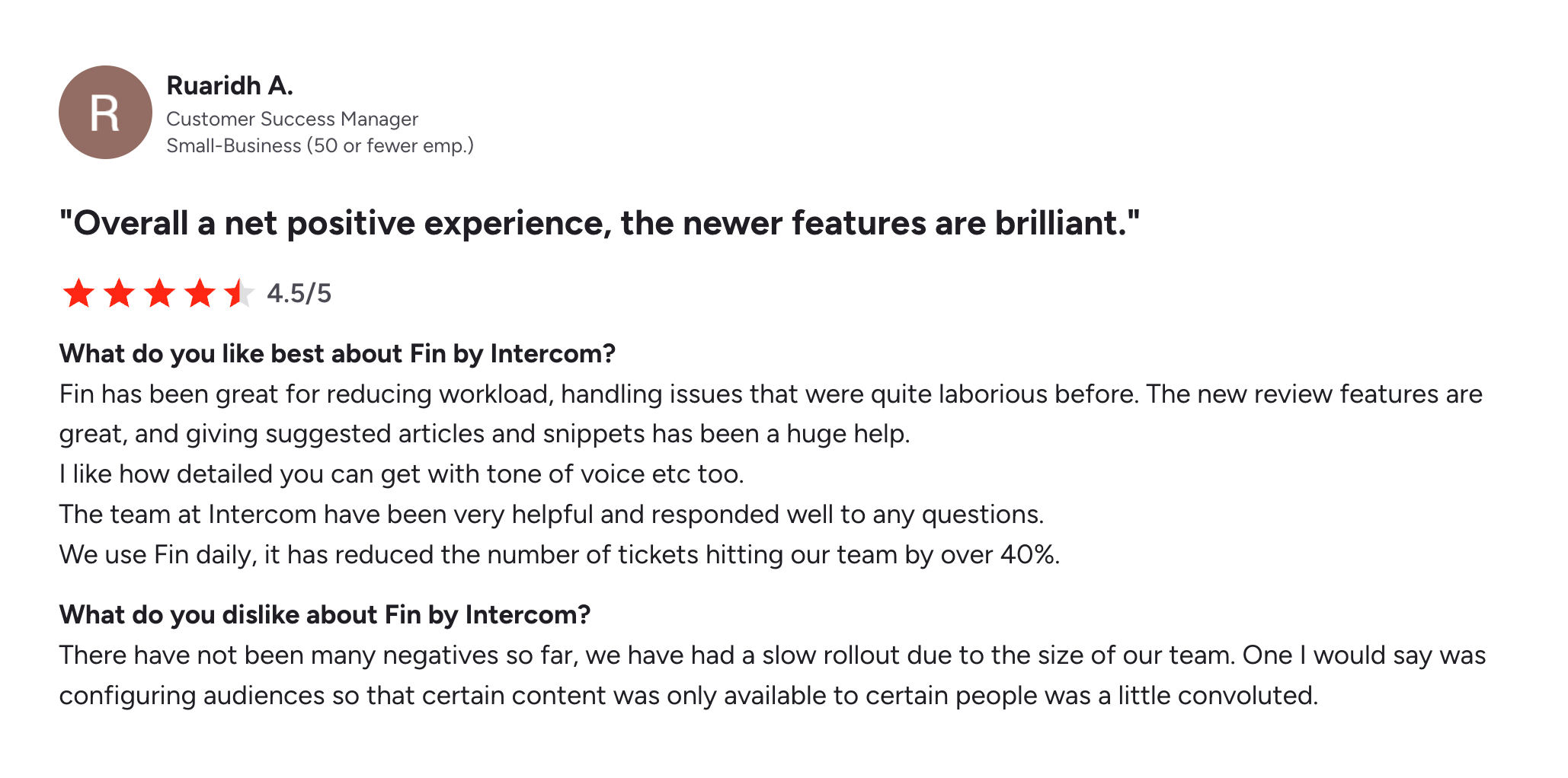 G2 Review of Intercom.