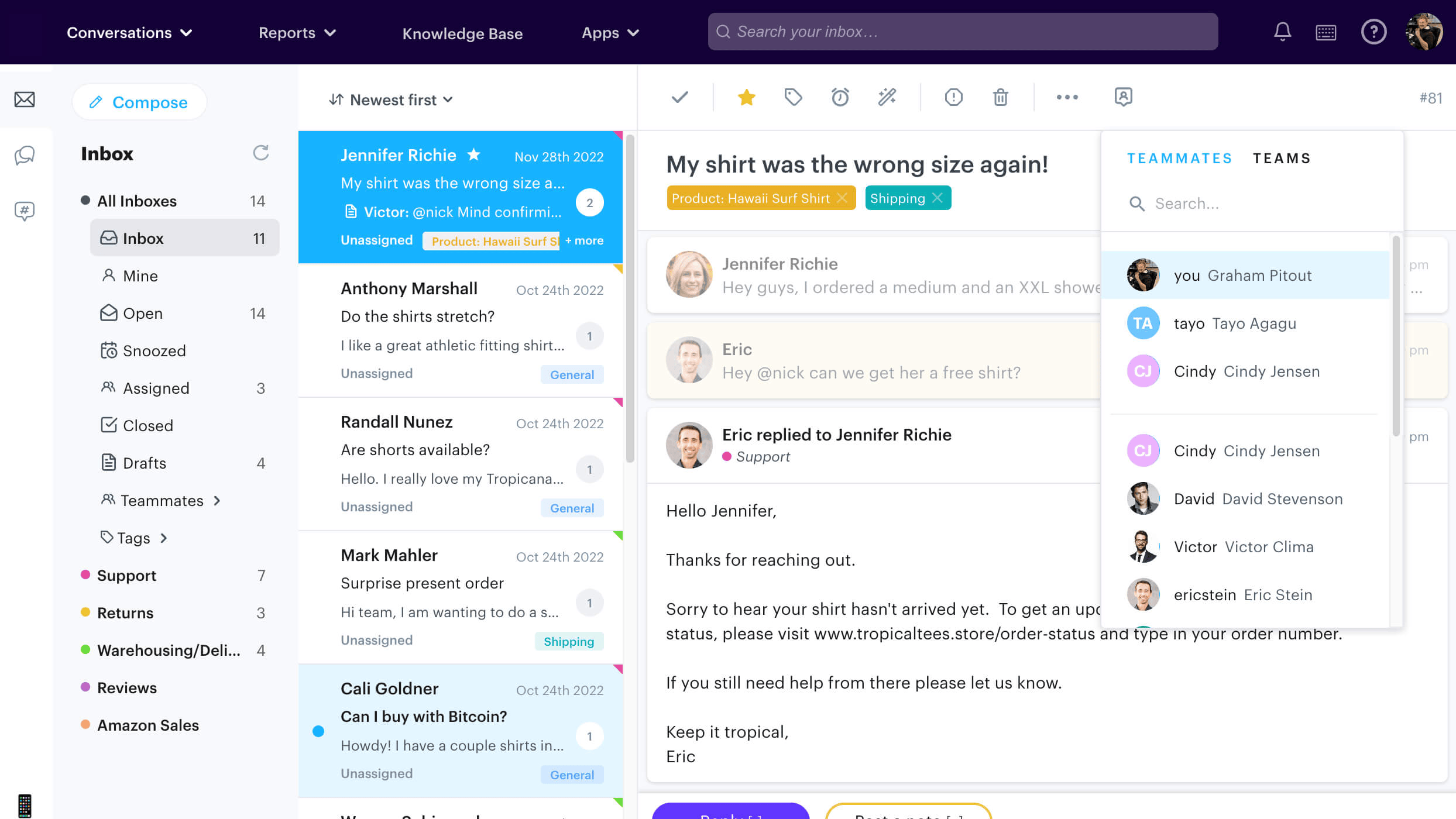 Groove's support inbox.