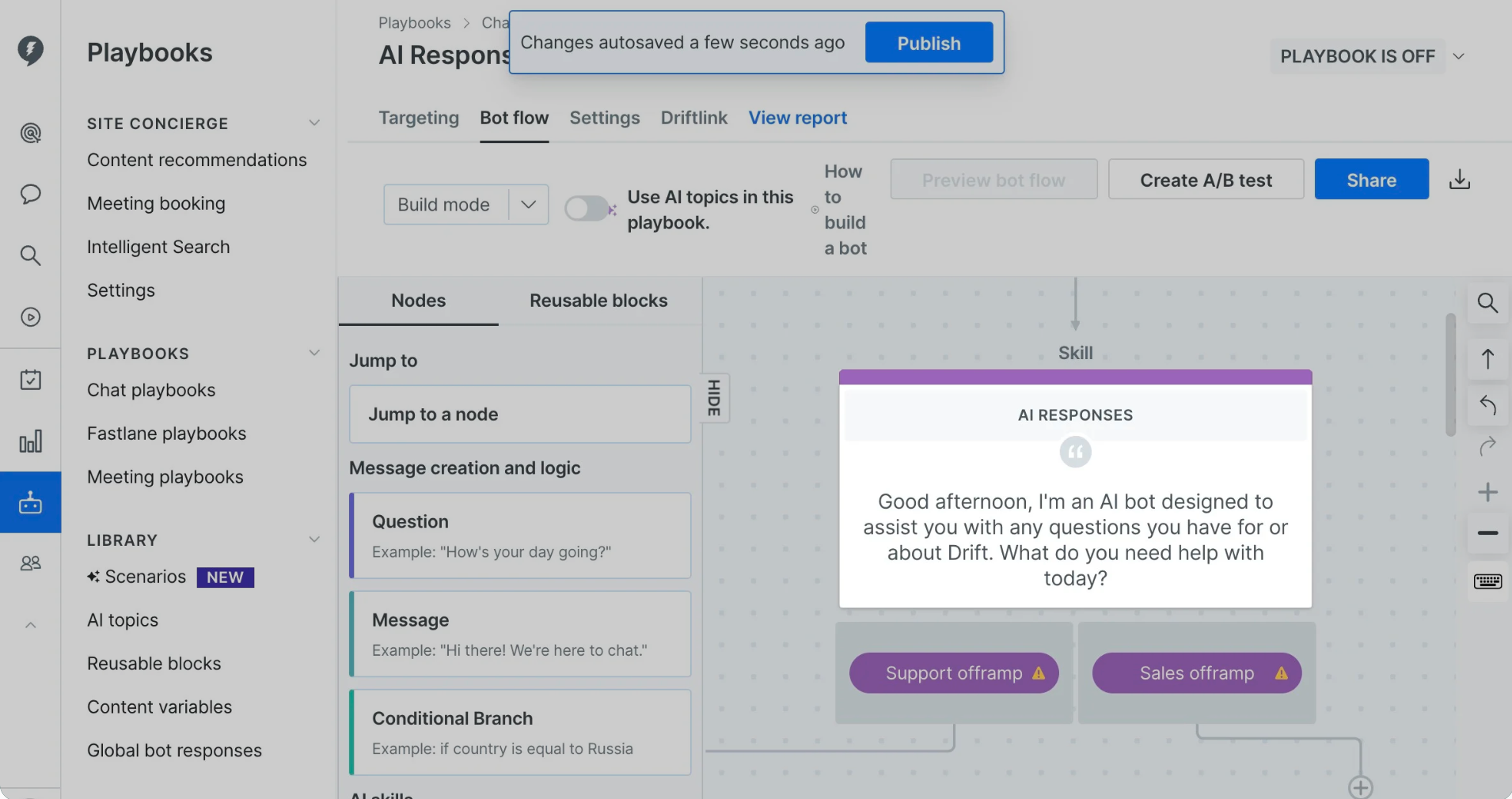 Workflows and automations in Drift by Salesloft.