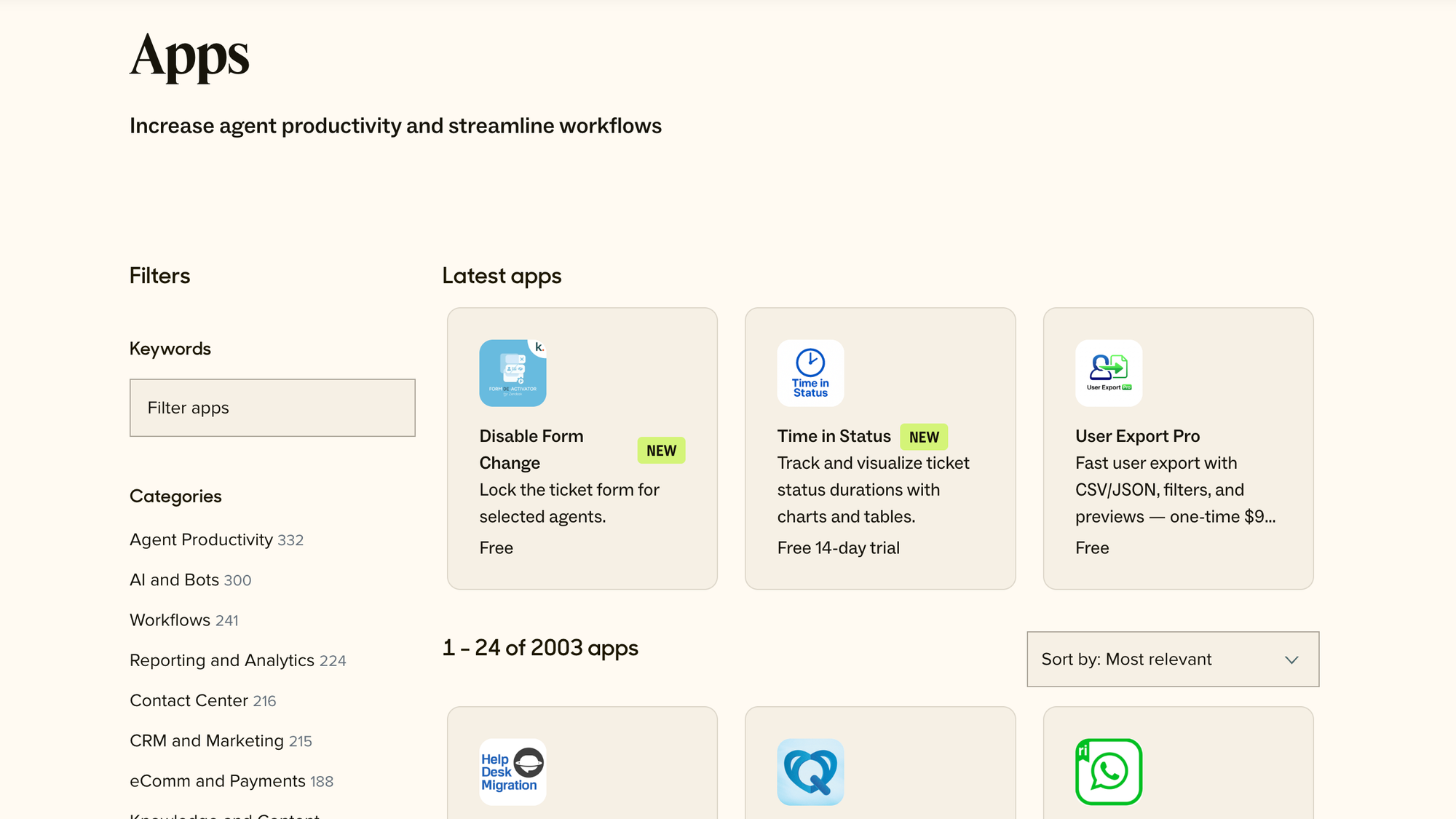Zendesk integrations.