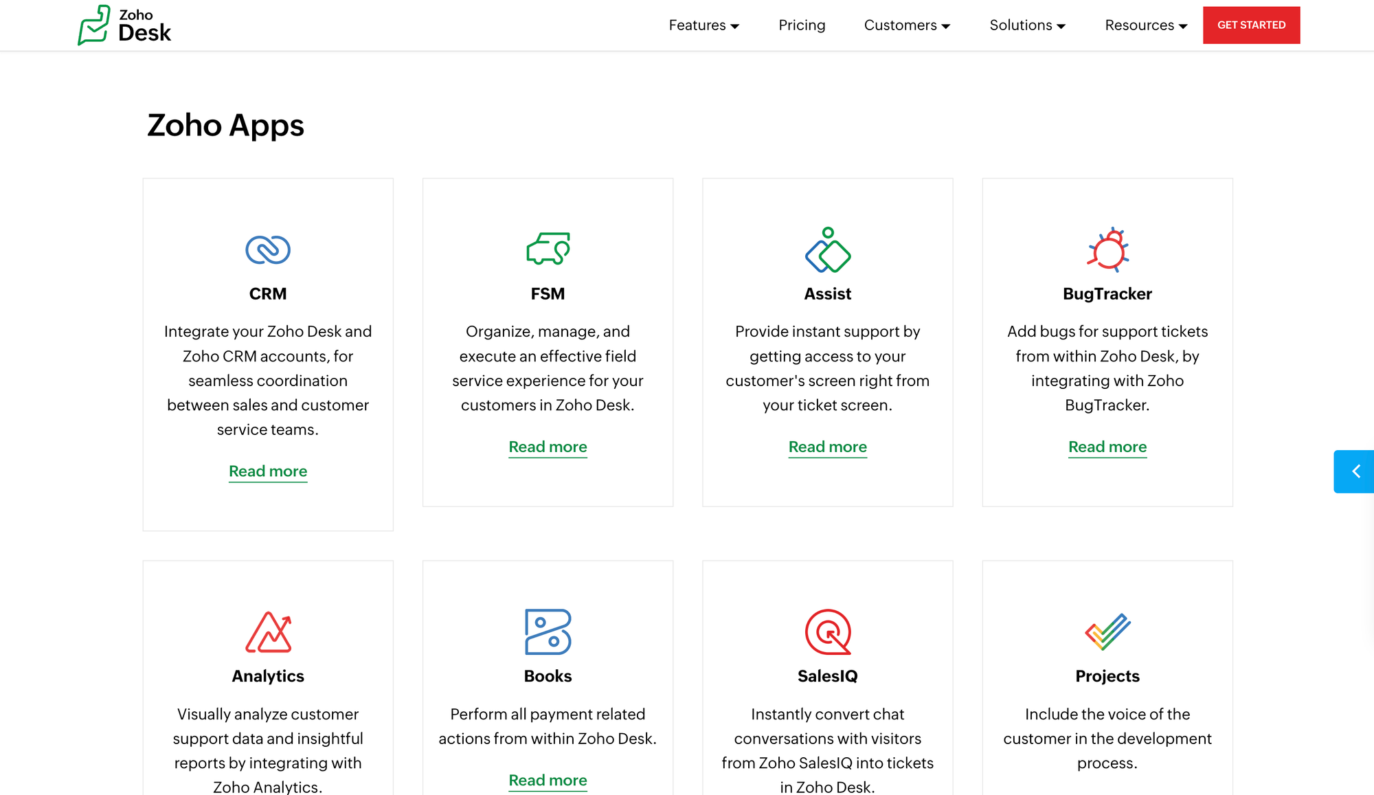 Zoho Desk's integrations.