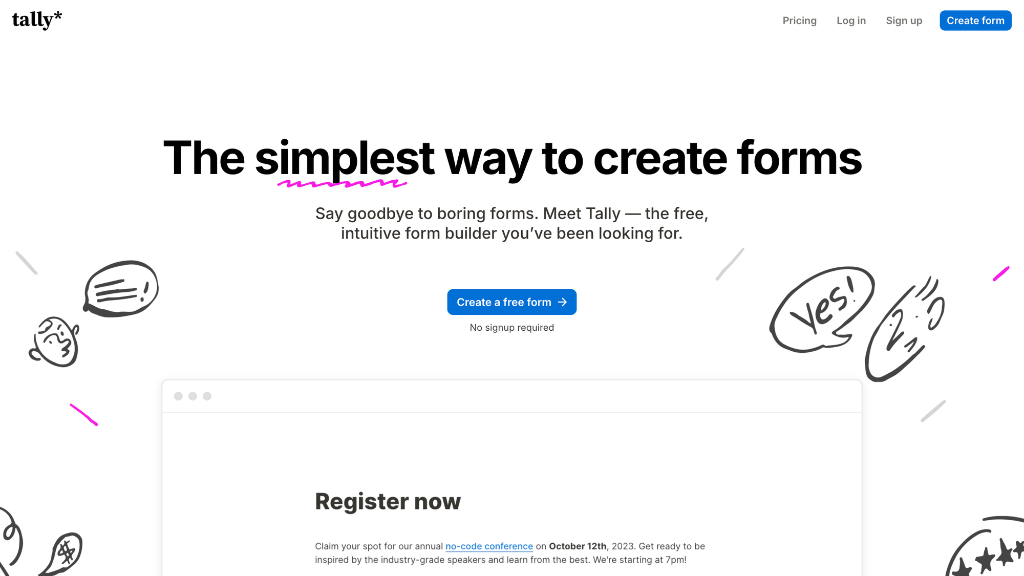 Tally survey tools website.