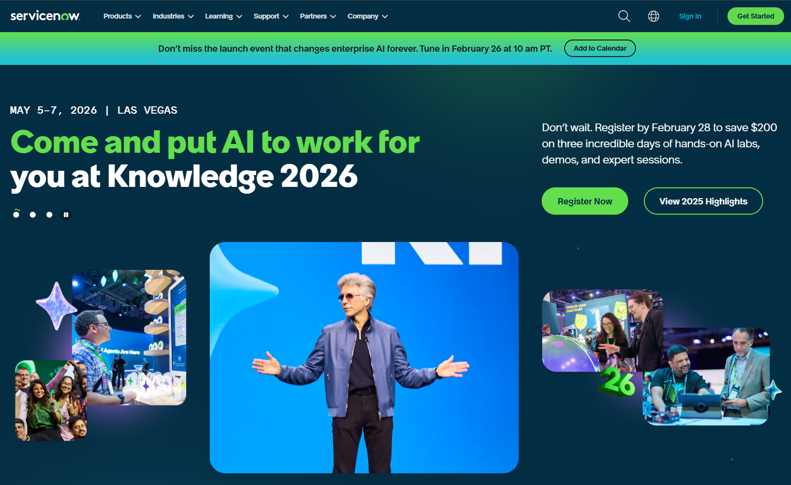 ServiceNow's website