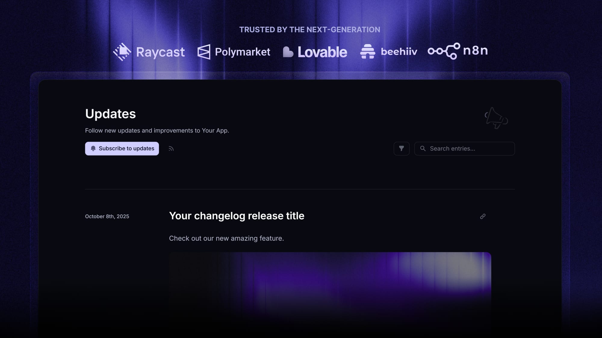 Featurebase's public changelog feature for product updates.