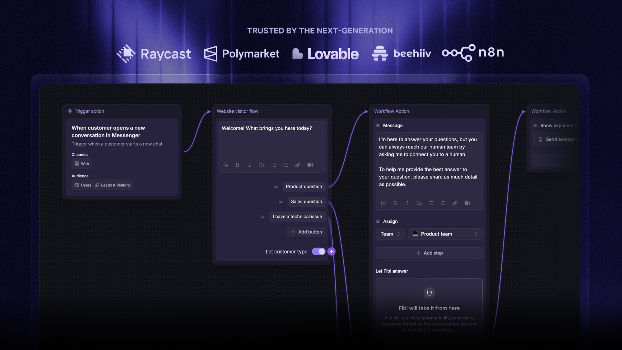 Featurebase's Workflows and AI automations to automate customer service at scale.