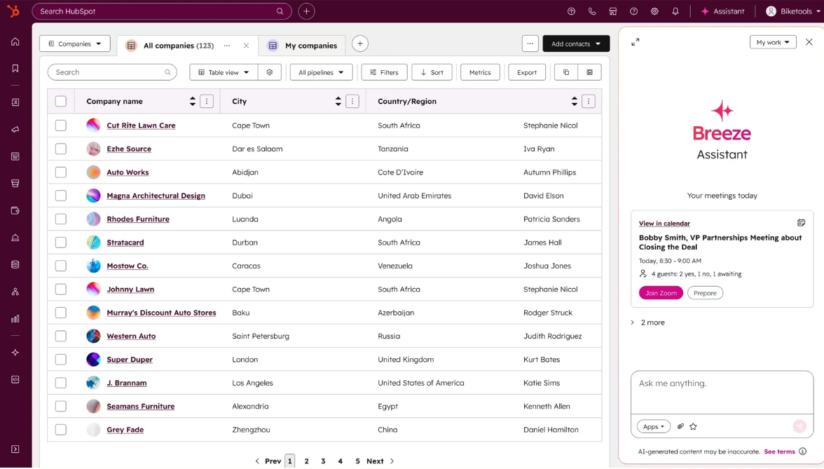 HubSpot Breeze knowledge base
