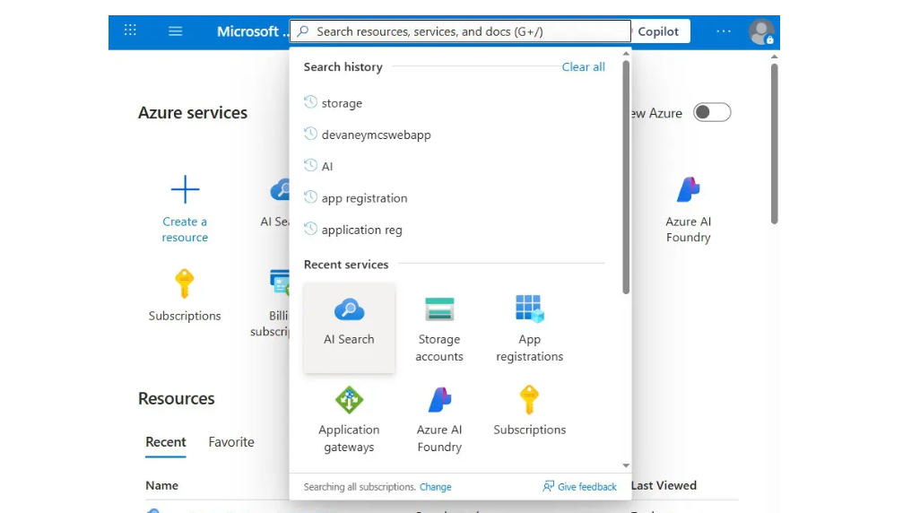Azure AI Search knowledge base