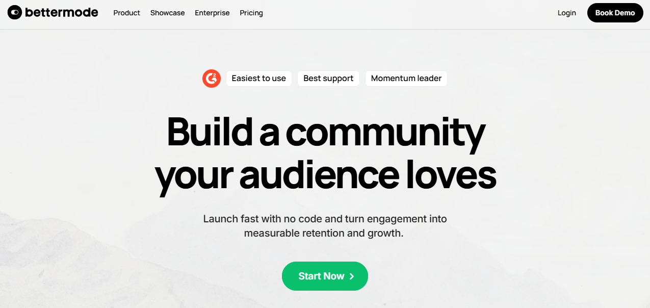 Bettermode's landing page 