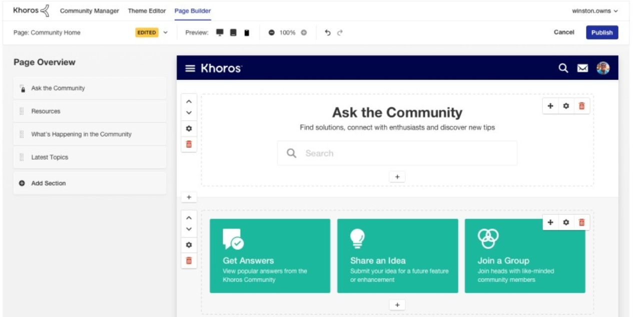 Khoros community board