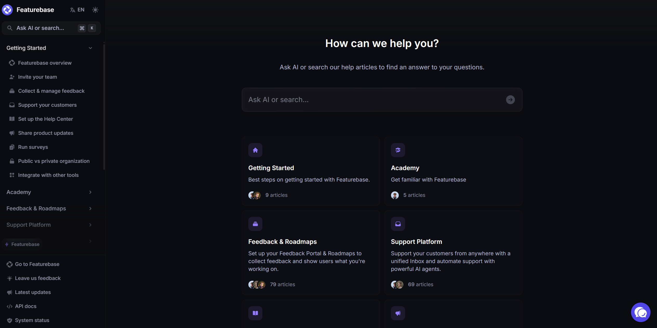 Featurebase Help Center