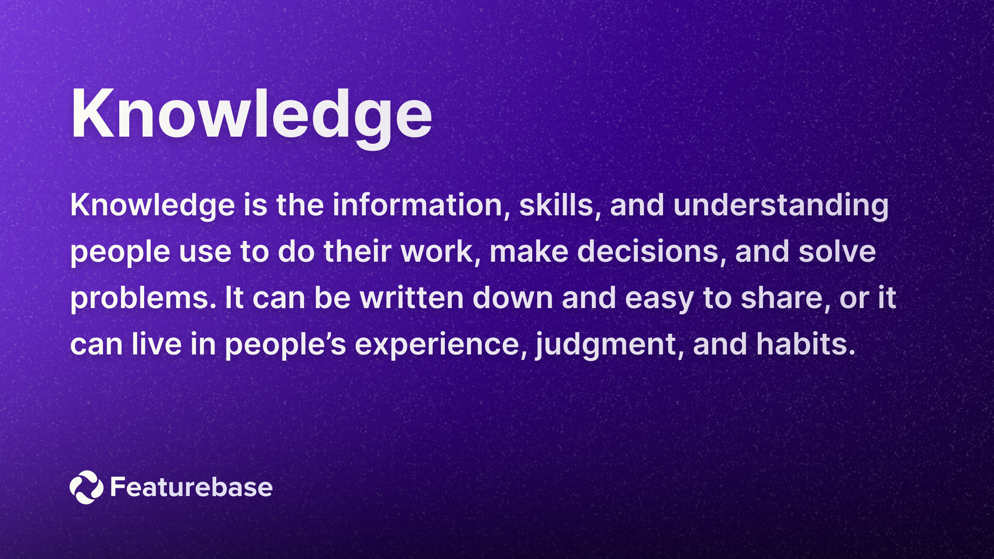 Knowledge definition.