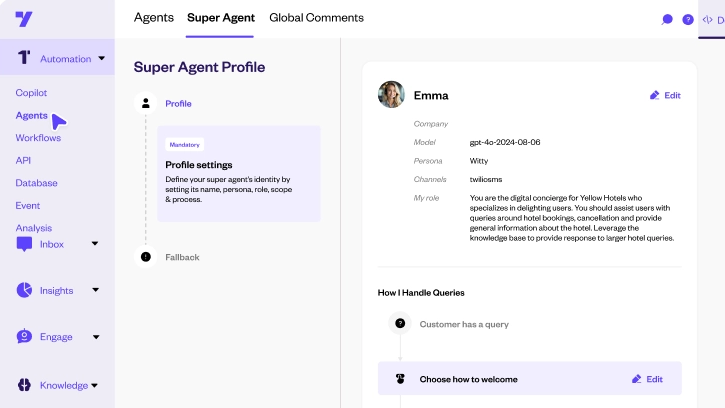 Yellow.ai ai chatbot.