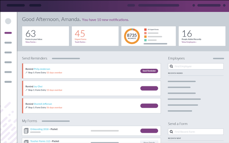 Frontline's dashboard