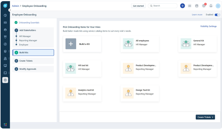 Freshservice HR help desk dashboard