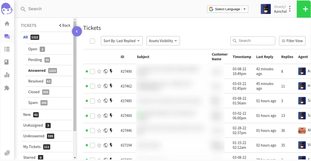 UVdesk inbox