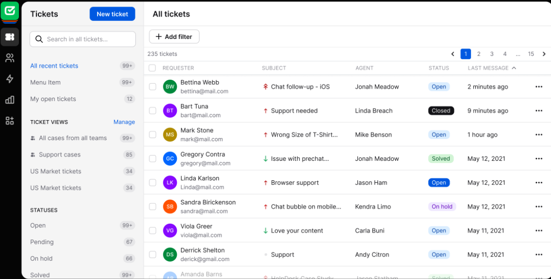 HelpDesk.com inbox