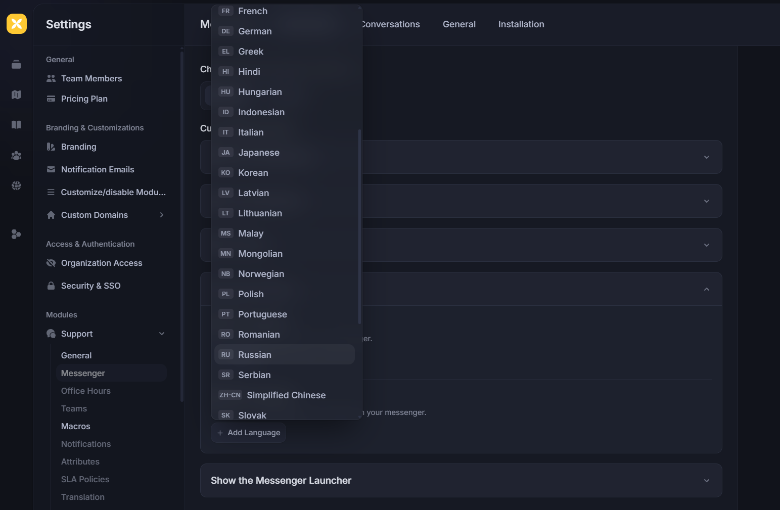 Featurebase's supported languages