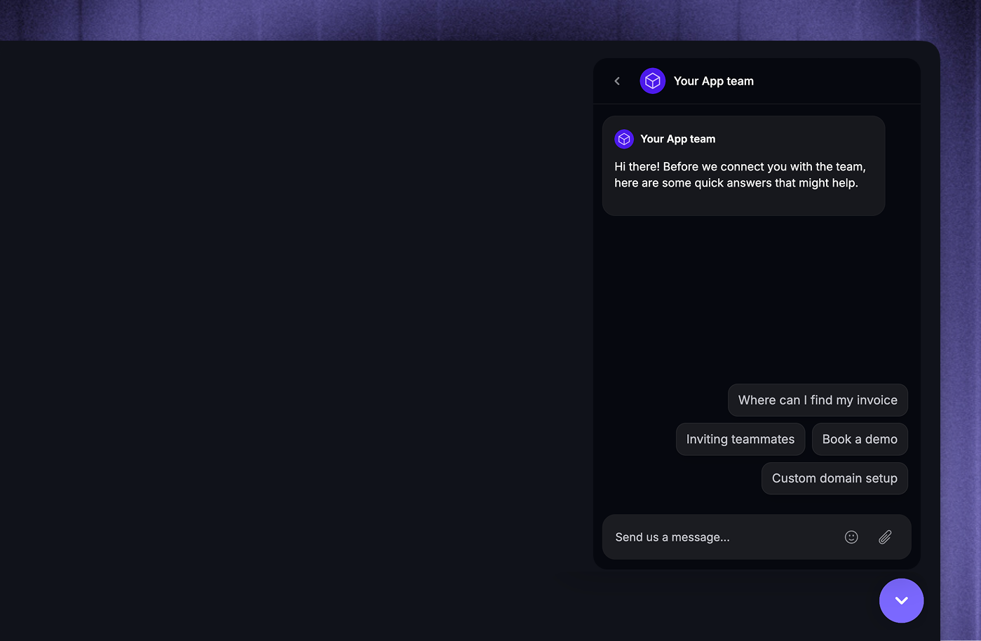 Rule-based chatbot in Featurebase.