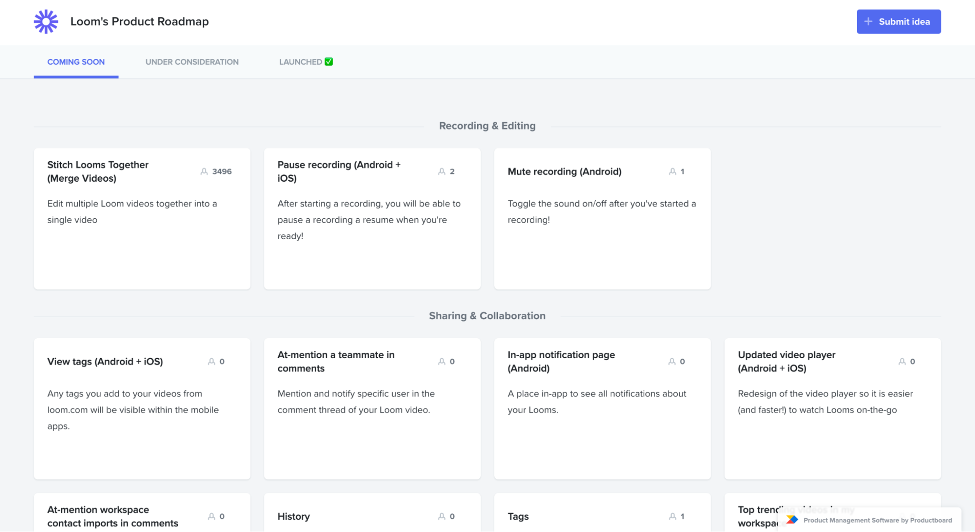 Loom public roadmap