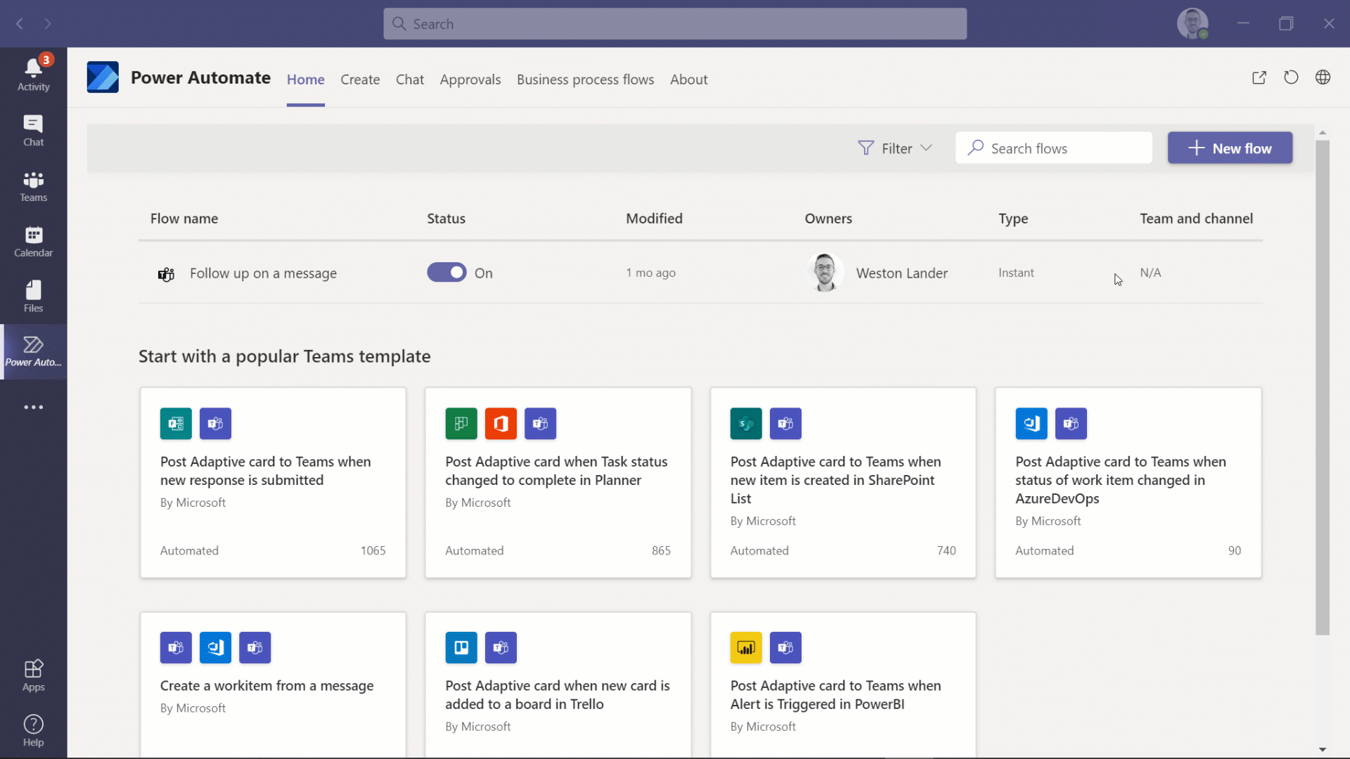 Power Automate dashboard