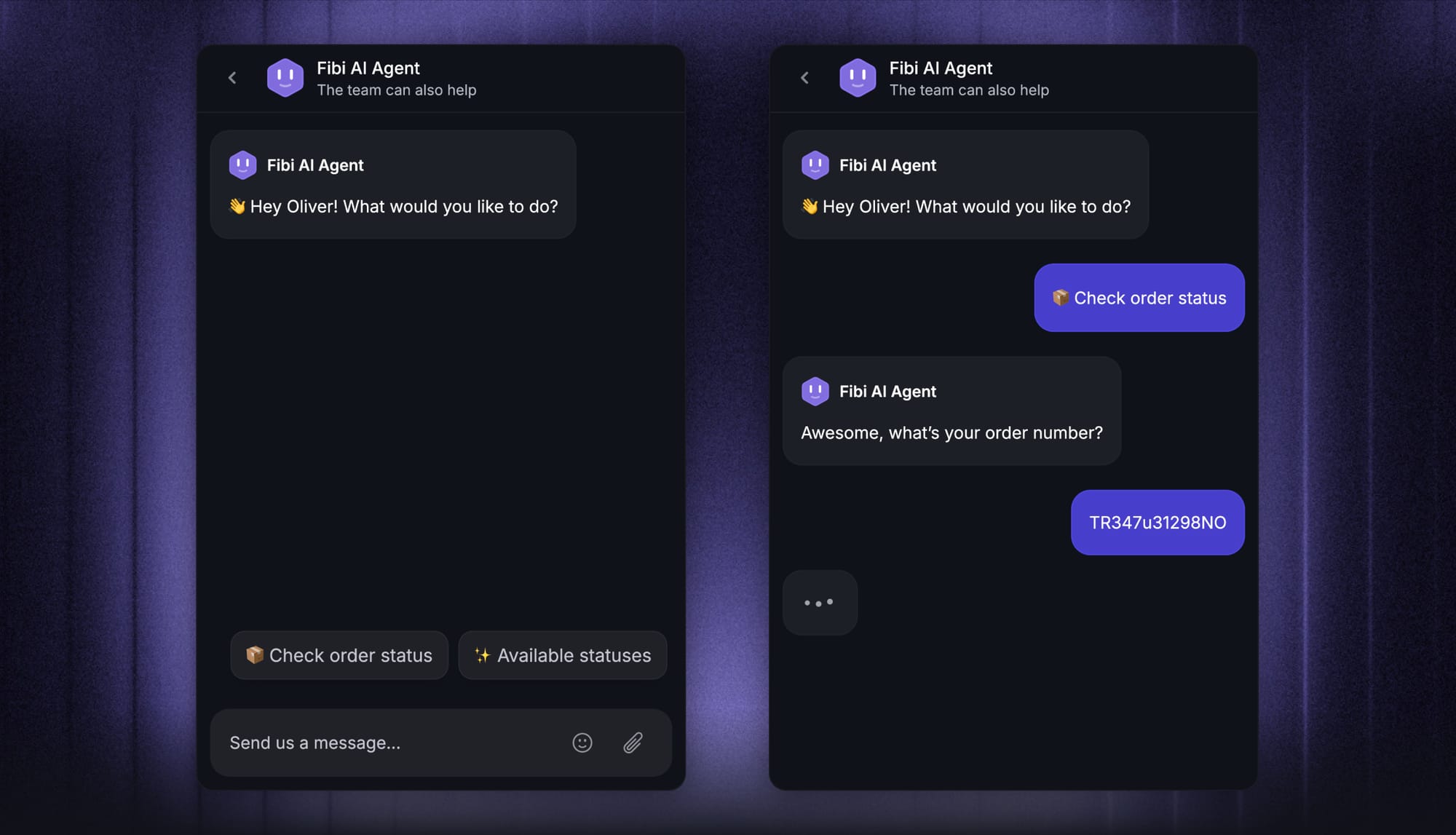 Featurebase's AI chatbot for ecommerce orders.