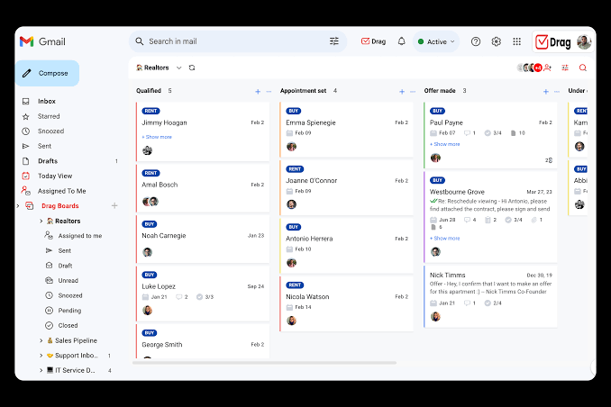 DragApp inbox