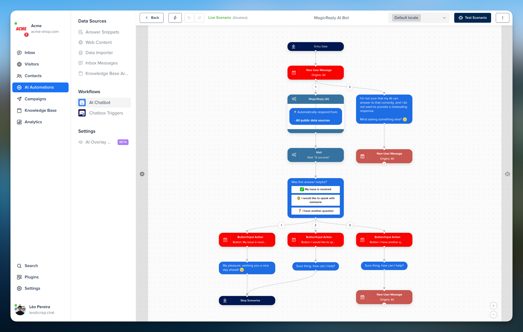Crisp AI and automations