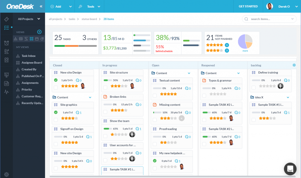 OneDesk support 