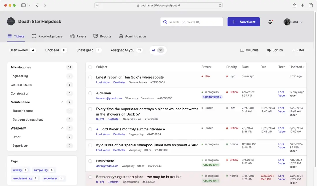 Jitbit inbox