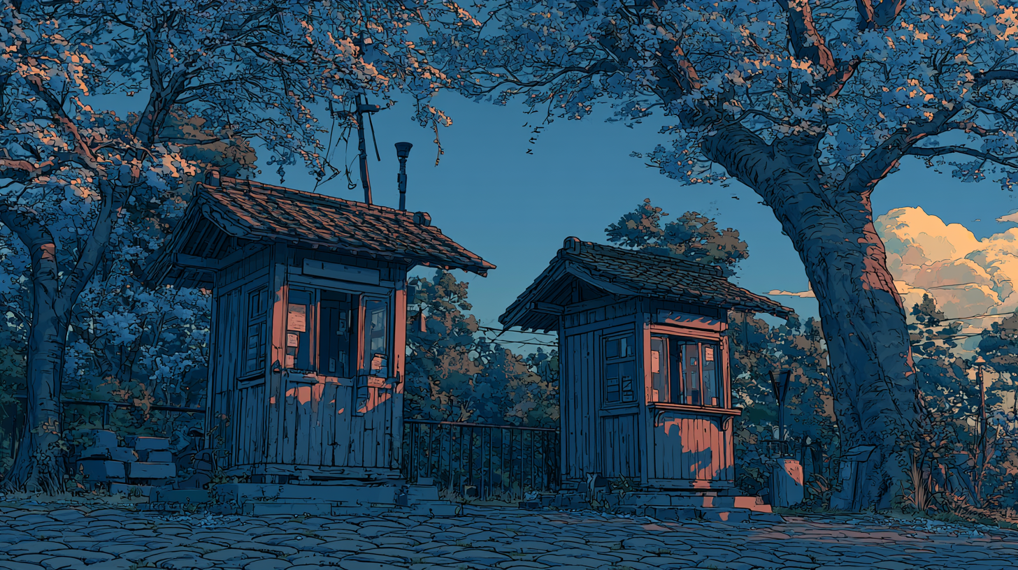 Two small cabins under trees representing Freshdesk vs Intercom comparison.