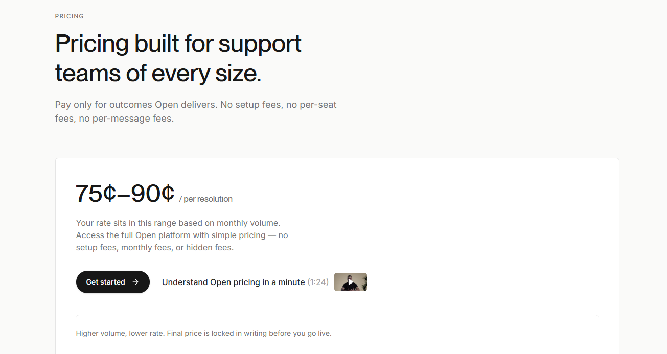 OpenCX's pricing page