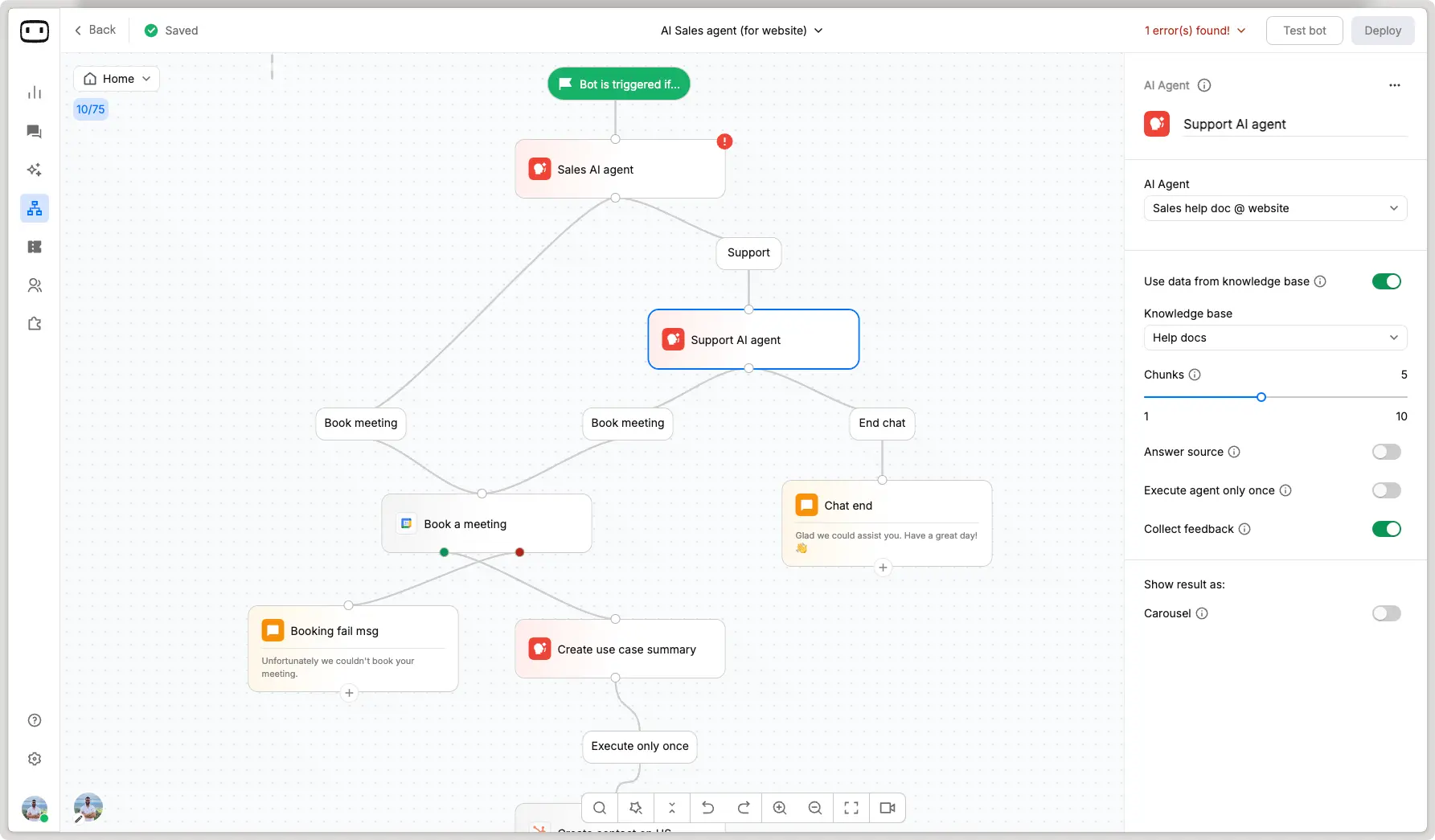 Wotnot's workflow builder
