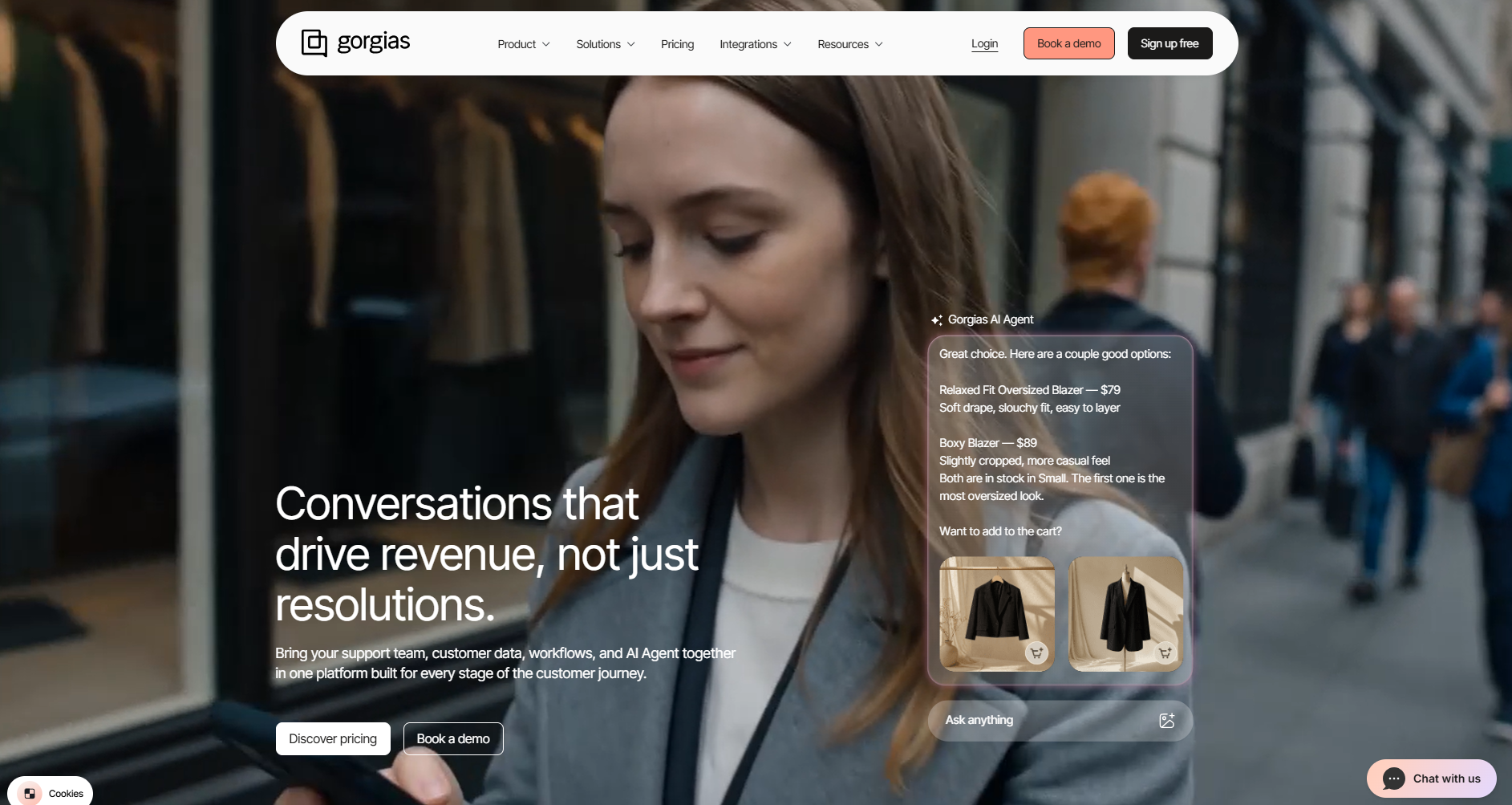 Gorgias landing page