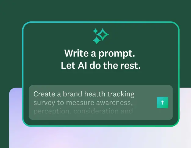 SurveyMonkey AI survey generator with a prompt for a brand health survey.