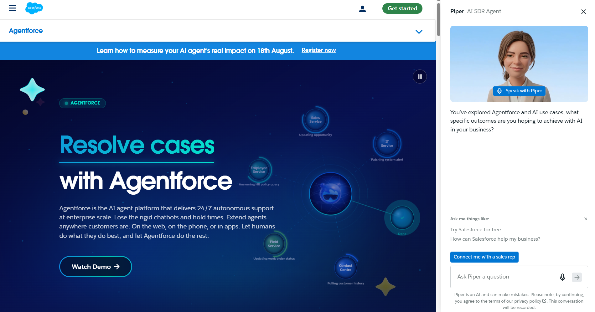 Agentforce landing page