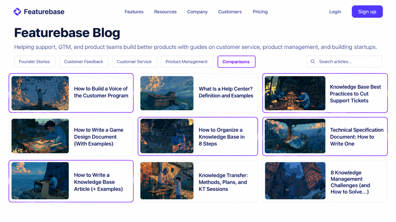 Featurebase how-to guides highlighted.