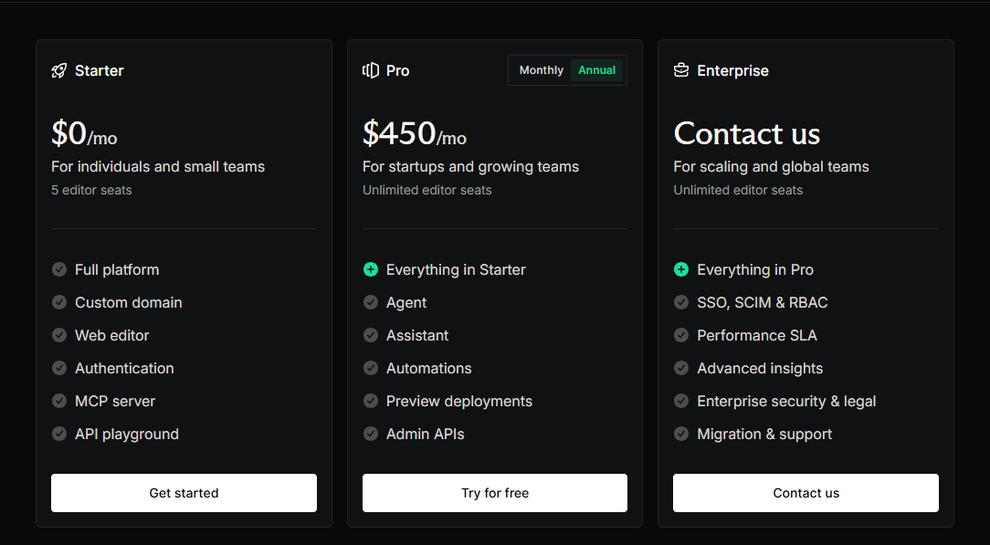 Mintlify's pricing page