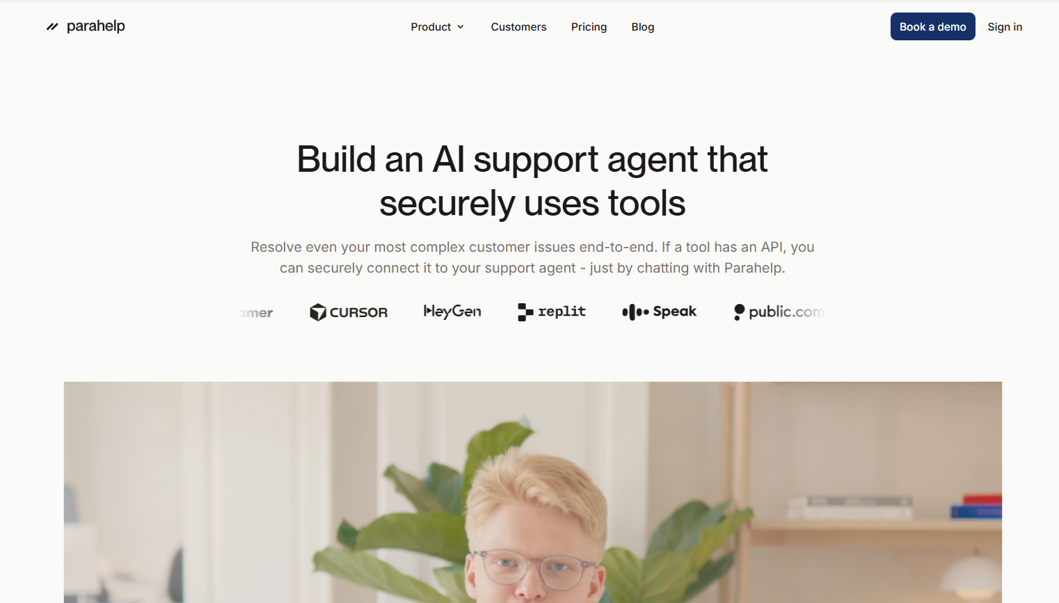 Parahelp landing page