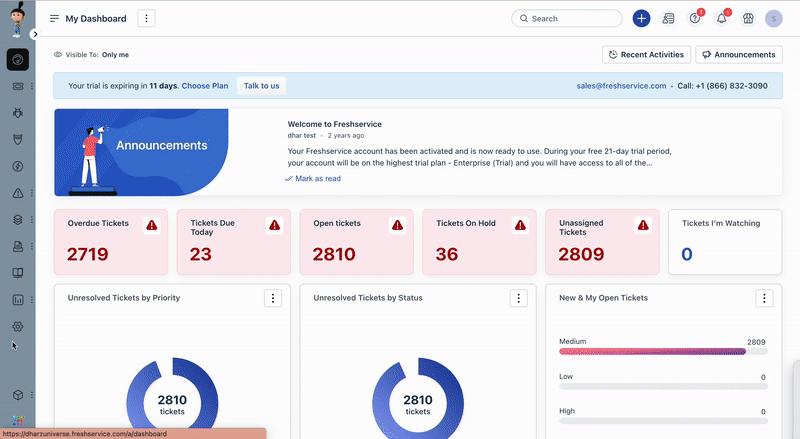 Freshservice service desk management