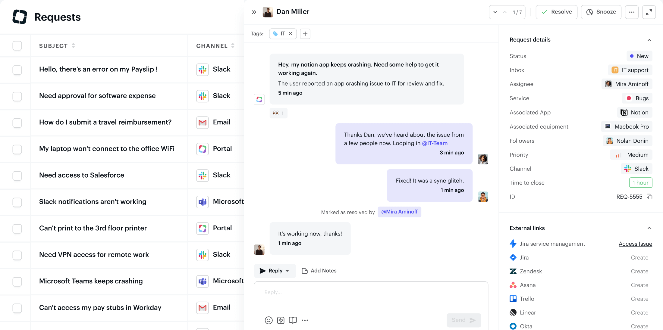 Siit request management