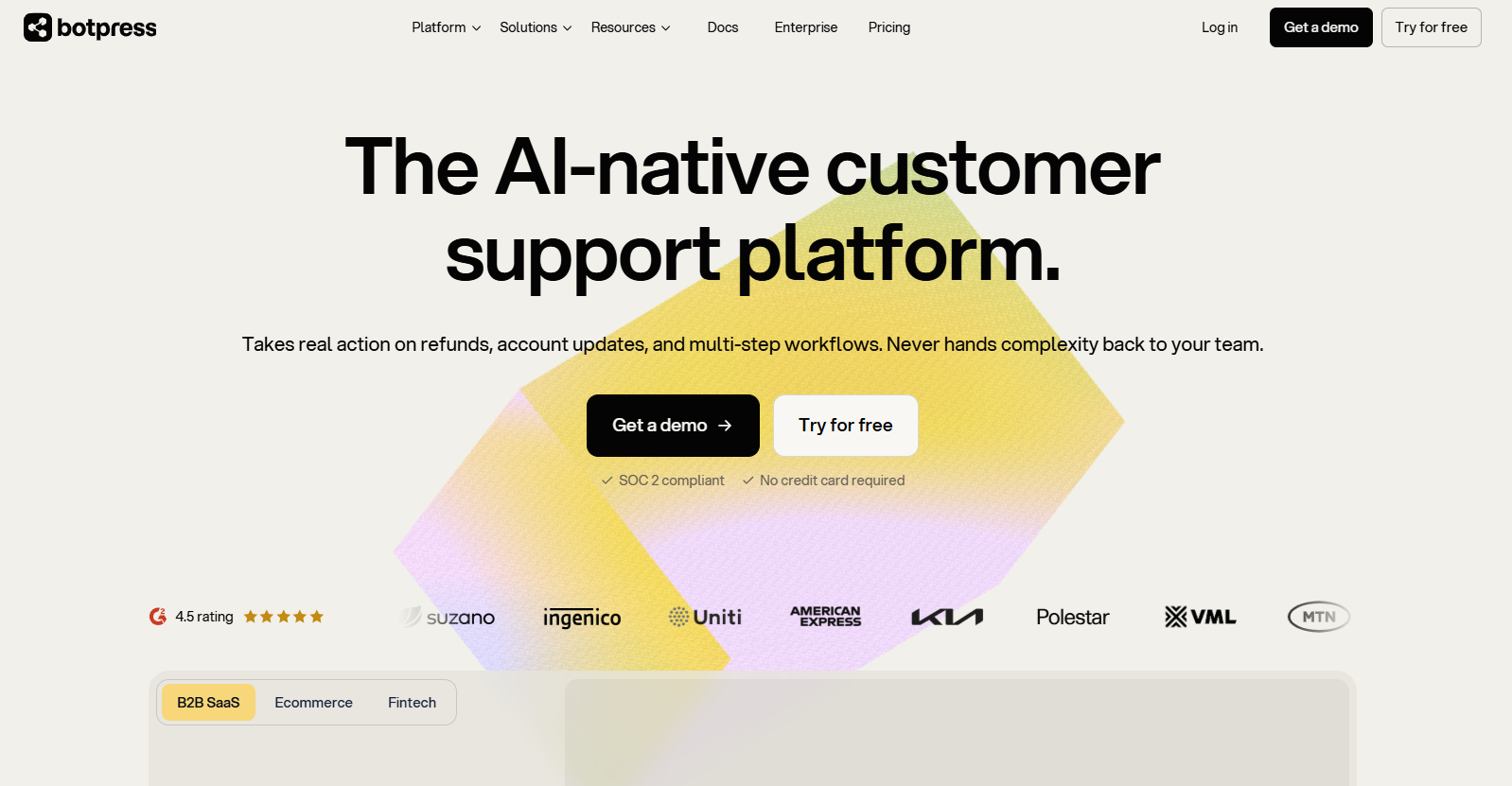 Botpress landing page