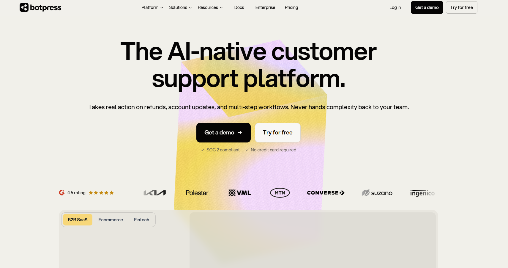 Botpress landing page