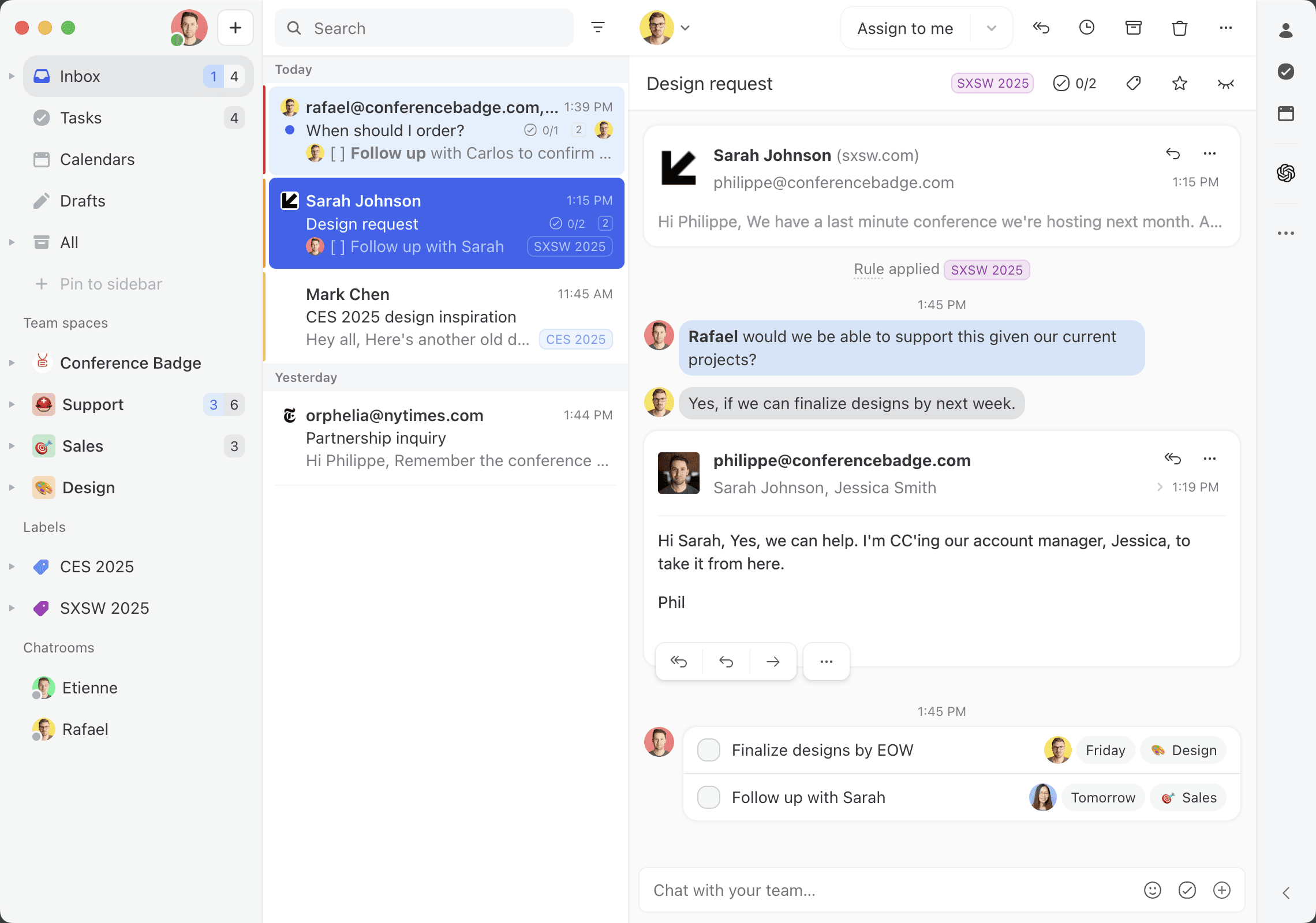 Hiver's inbox