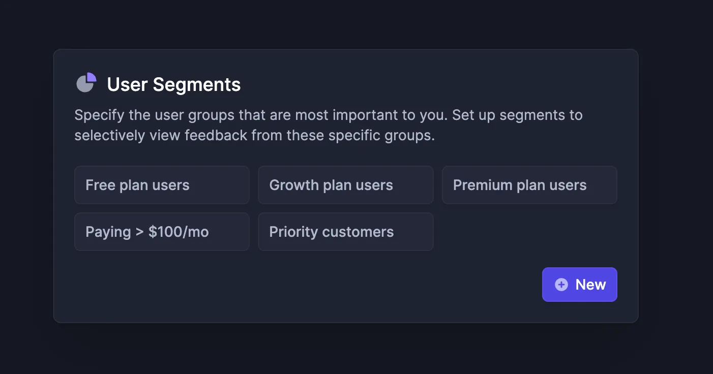 Featurebase's user segementing feature.
