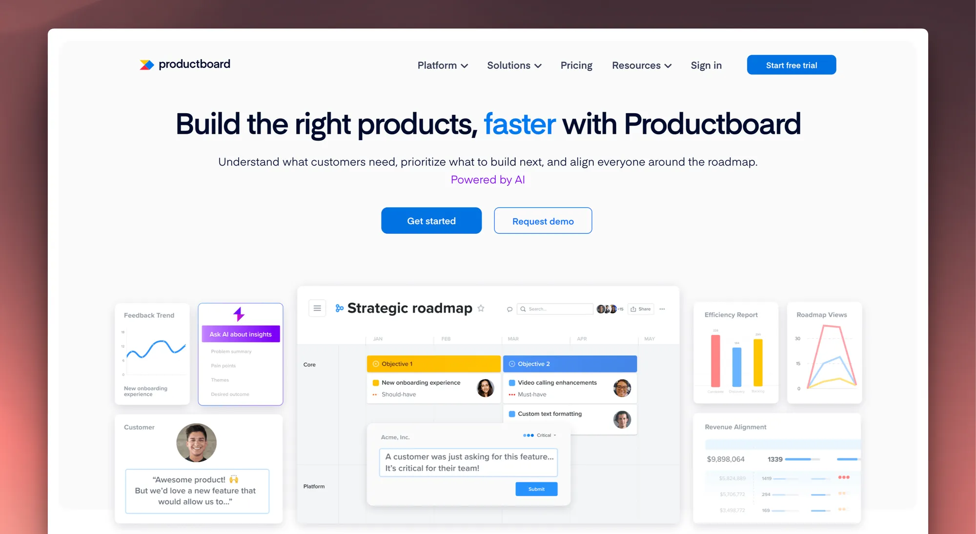 Productboard product illustration.