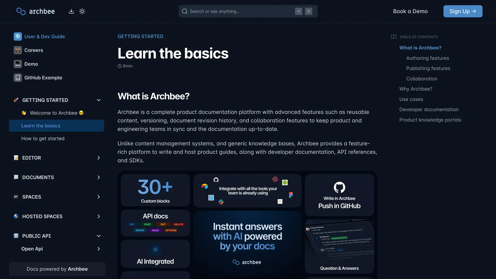 Archbee's documentation site.