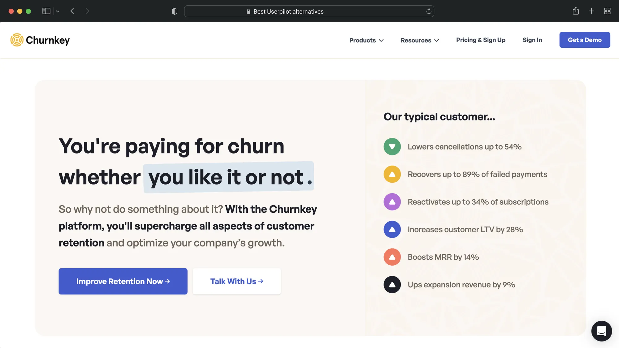 Churnkey user retention platform.