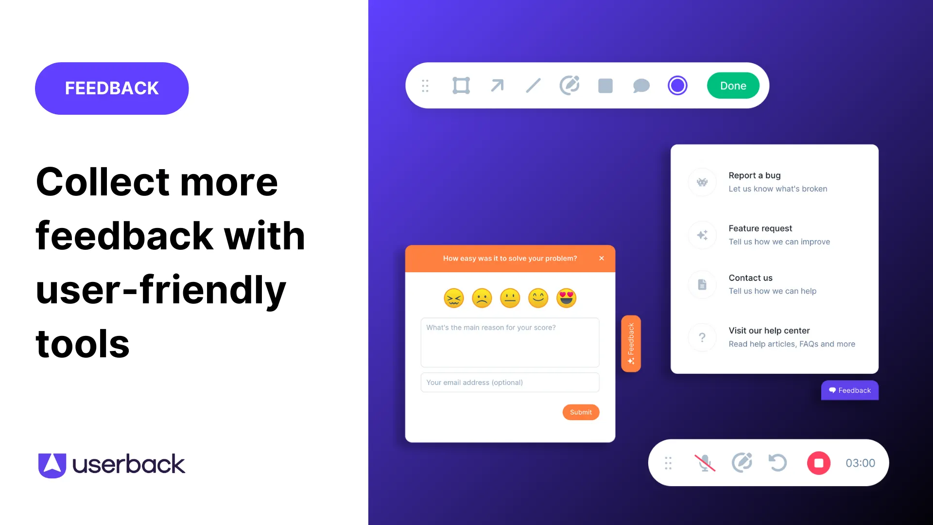 Userback's feedback widget.