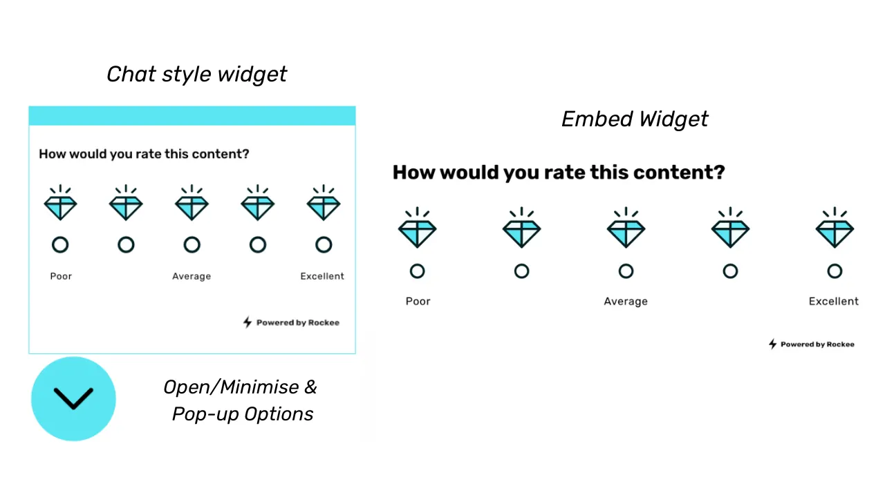 Rockee website feedback widget.